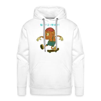 Brainstorm Skater - Men's Premium Hoodie - white - Front - Liam (192cm)