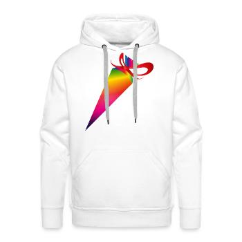 Colorful school cone with a red bow - Men's Premium Hoodie - white - Front - Liam (192cm)