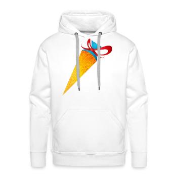 Colorful school cone with a red bow - Men's Premium Hoodie - white - Front - Liam (192cm)
