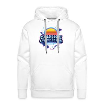 Retro Sunrise Neon Design - Men's Premium Hoodie - white - Front - Liam (192cm)