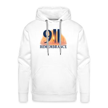 911 Remembrance Candle Skyline Design - Men's Premium Hoodie - white - Front - Liam (192cm)