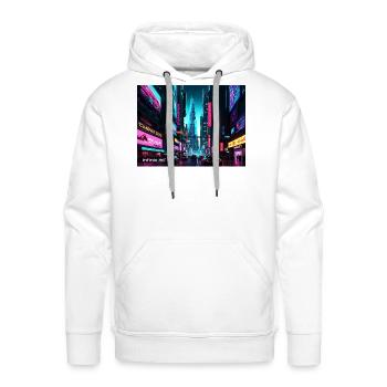 Neon Metropolis Night Run - Men's Premium Hoodie - white - Front - Liam (192cm)