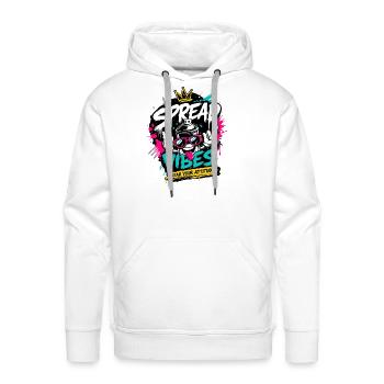 Spread Vibes (Wear your attitude ) - Men's Premium Hoodie - white - Front - Liam (192cm)