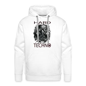 Hard Techno Design - Men's Premium Hoodie - white - Front - Liam (192cm)