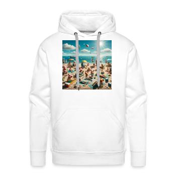 Pigs on the Beach - Men's Premium Hoodie - white - Front - Liam (192cm)