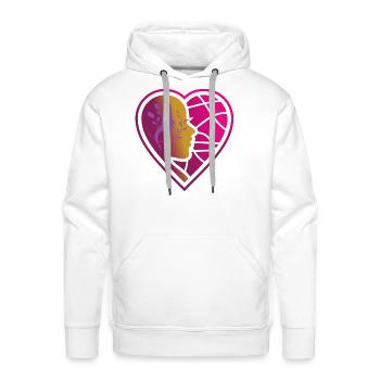 Amazing Heart Teching girl art design - Men's Premium Hoodie - white - Front - Liam (192cm)