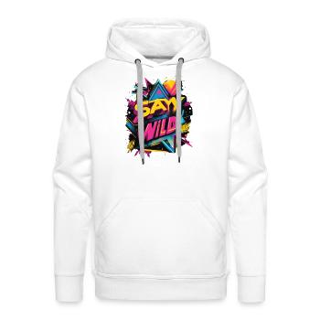Stay Wild: Retro Geometry Meets Nature - Men's Premium Hoodie - white - Front - Liam (192cm)