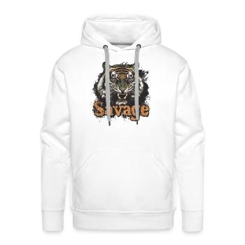 Fierce Savage, Unleash your inner strength - Men's Premium Hoodie - white - Front - Liam (192cm)
