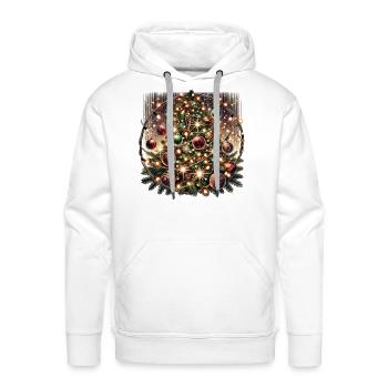Sparkling Christmas Lights on Pine Tree - Men's Premium Hoodie - white - Front - Liam (192cm)