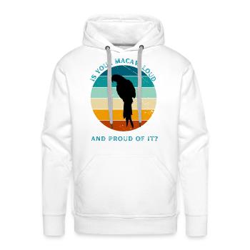 IS YOUR MACAW LOUD - Men's Premium Hoodie - white - Front - Liam (192cm)