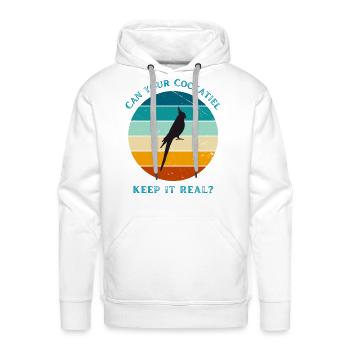 CAN YOUR COCKATIEL KEEP IT REAL? - Men's Premium Hoodie - white - Front - Liam (192cm)