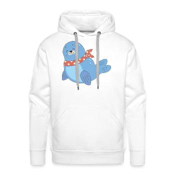 Smart Fur Seal - Men's Premium Hoodie - white - Front - Liam (192cm)