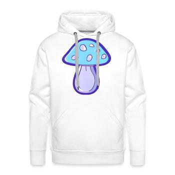 Mushroom CV1 Light Blue and Lilac - Men's Premium Hoodie - white - Front - Liam (192cm)