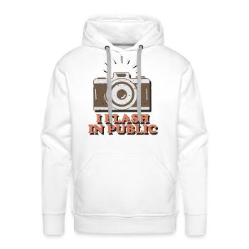 I Flash In Public Funny Photographer - Men's Premium Hoodie - white - Front - Liam (192cm)