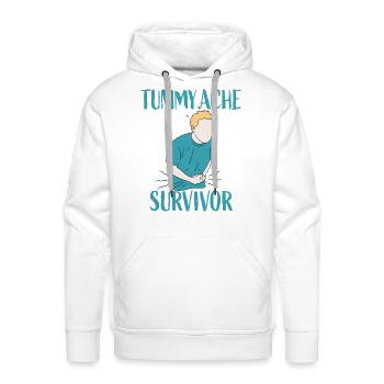 Tummy Ache Survivor - Men's Premium Hoodie - white - Front - Liam (192cm)