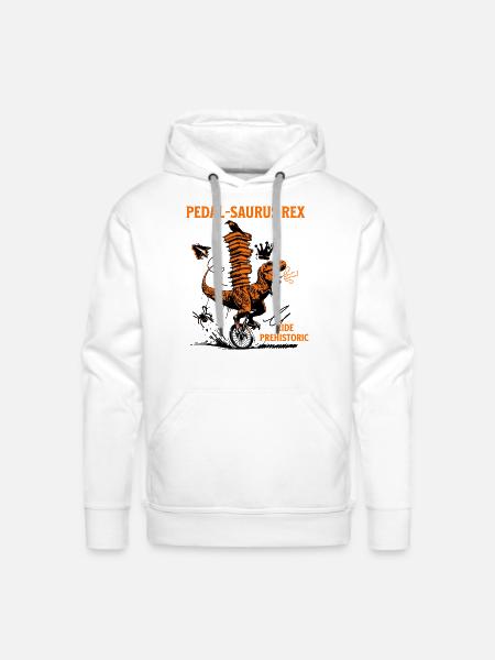 Pedal-Saurus Rex – Ride Prehistoric - Men's Premium Hoodie - white