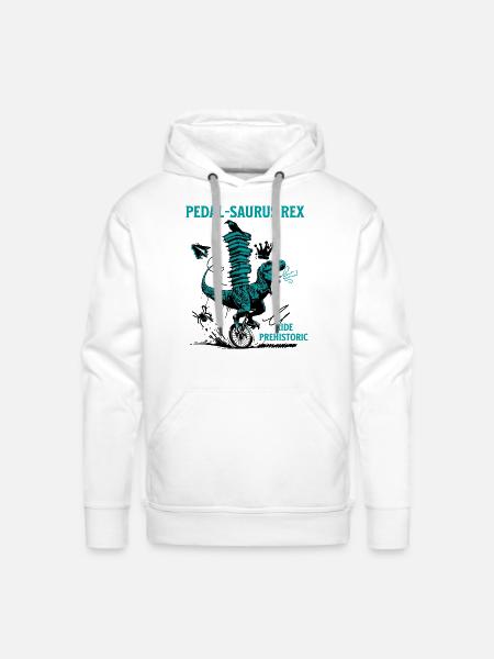 Pedal-Saurus Rex – Ride Prehistoric - Men's Premium Hoodie - white