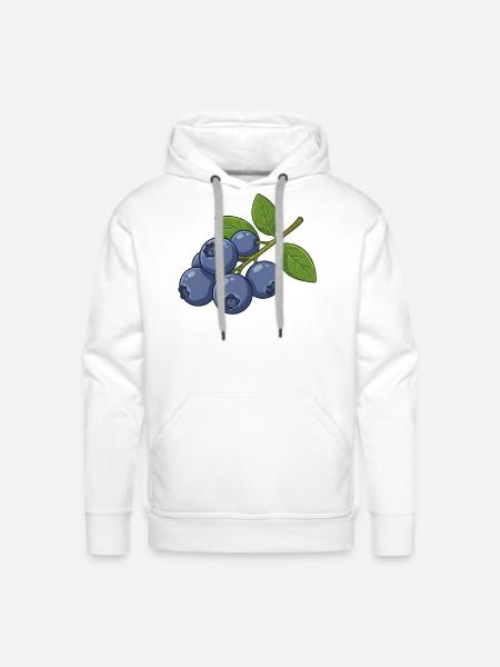 blueberry fruit - Men's Premium Hoodie - white