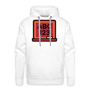 Chalkboard ABC 123 Back to School - Men's Premium Hoodie - white - Front - Liam (192cm)