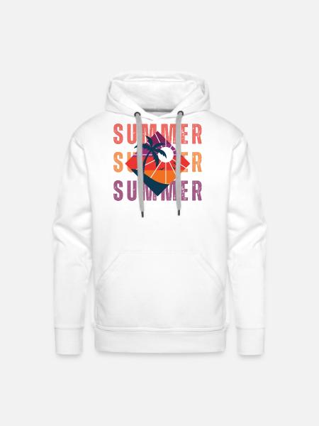 Sunset Palm Diamond Graphic - Men's Premium Hoodie - white