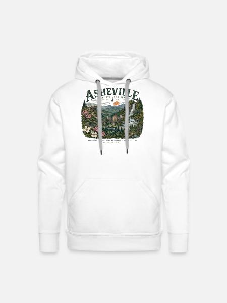 Asheville_Travel - Men's Premium Hoodie - white