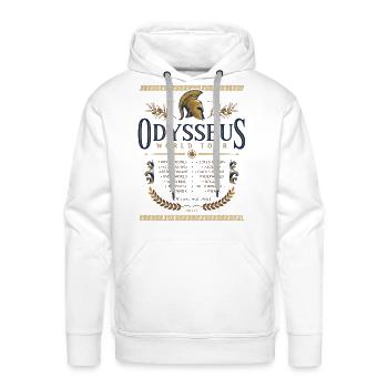 Odysseus World Tour Shirt Ancient Greek Mythology - Men's Premium Hoodie - white - Front - Liam (192cm)