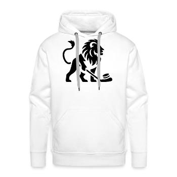 Lion Hockey Silhouette - Men's Premium Hoodie - white - Front - Liam (192cm)