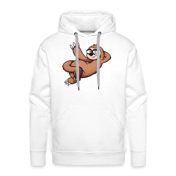 Lazy Sloth Greeting - Men's Premium Hoodie - white - Front - Liam (192cm)
