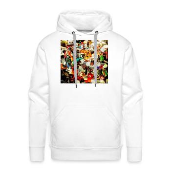 body Body BODY - Men's Premium Hoodie - white - Front - Liam (192cm)