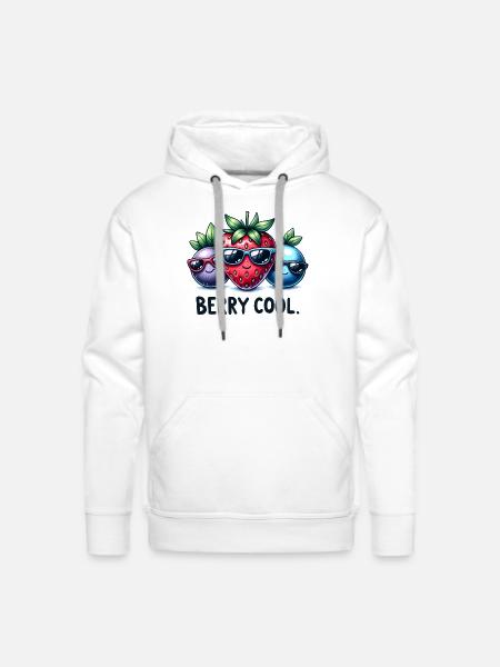 Funny Berry Cool - Men's Premium Hoodie - white