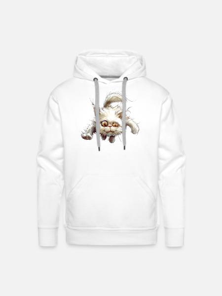 Funny Cat - Men's Premium Hoodie - white