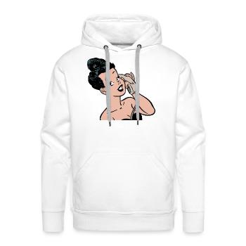 Woman phoning - Men's Premium Hoodie - white - Front - Liam (192cm)