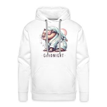 Sleepy Capybara in Comfy Pajamas - Men's Premium Hoodie - white - Front - Liam (192cm)