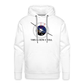 This Is How We Roll Pilot Shirt Funny Airplane Air - Men's Premium Hoodie - white - Front - Liam (192cm)