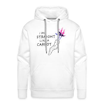 omni pride - straight like a carrot - black - Men's Premium Hoodie - white - Front - Liam (192cm)