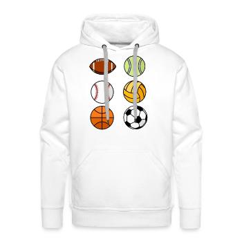 Sports Balls - Men's Premium Hoodie - white - Front - Liam (192cm)