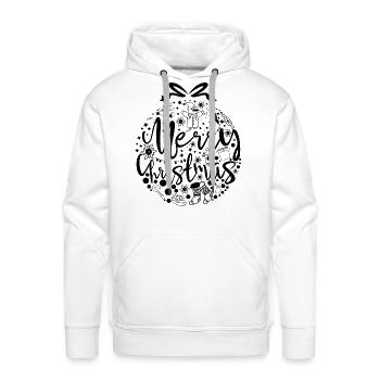 Merry Christmas seasonal greeting - Men's Premium Hoodie - white - Front - Liam (192cm)
