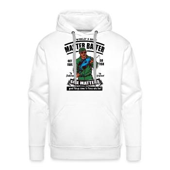 Funny Fishing World s Best Master Baiter - Men's Premium Hoodie - white - Front - Liam (192cm)