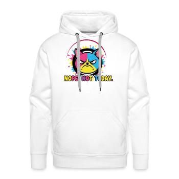 Grumpy Cat Colorblock Nope Not Today - Men's Premium Hoodie - white - Front - Liam (192cm)