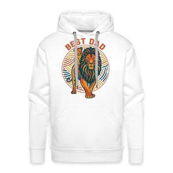 Best Dad Lion with Cub Retro Emblem - Men's Premium Hoodie - white - Front - Liam (192cm)