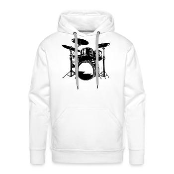 Drum Kit - Men's Premium Hoodie - white - Front - Liam (192cm)