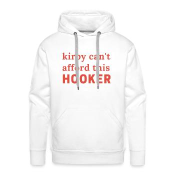kirby can't afford this hooker - Men's Premium Hoodie - white - Front - Liam (192cm)
