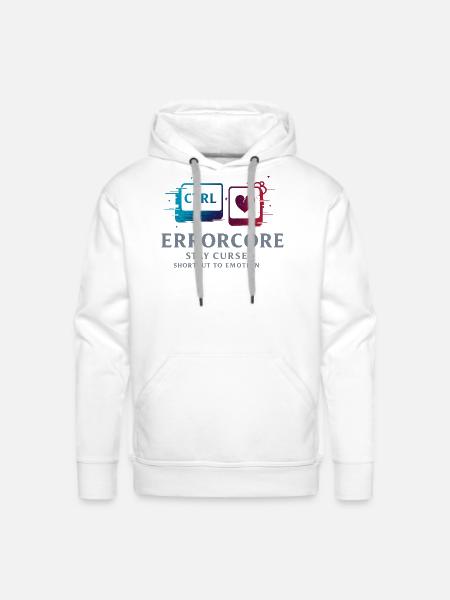 Ctrl Errorcore Stay Cursed - Men's Premium Hoodie - white