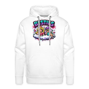 Besties Cloud Duo - Men's Premium Hoodie - white - Front - Liam (192cm)