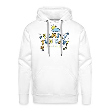 Family Fun Day Colorblock Letters - Men's Premium Hoodie - white - Front - Liam (192cm)