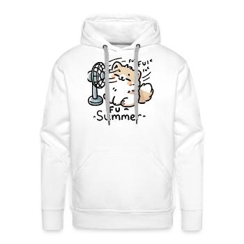 Cute cat design on a comfy tee Funny cat t-shirt - Men's Premium Hoodie - white - Front - Liam (192cm)