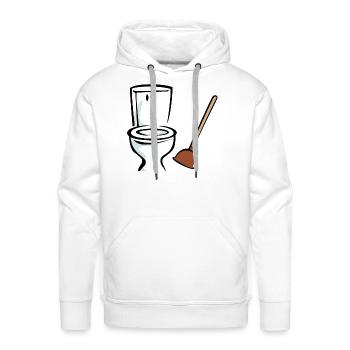 Toilet plunger - Men's Premium Hoodie - white - Front - Liam (192cm)