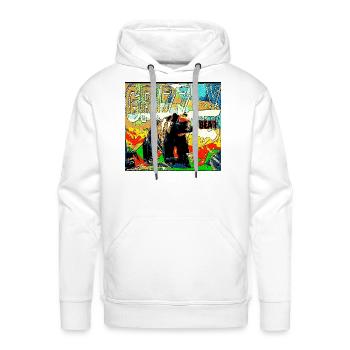 COLORFUL GRIZZLY BEAR - Men's Premium Hoodie - white - Front - Liam (192cm)