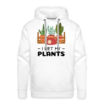 I Wet My Plants - Men's Premium Hoodie - white - Front - Liam (192cm)