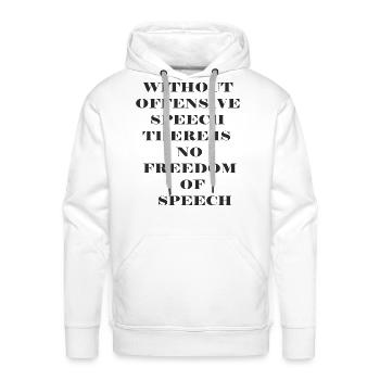OFFENSIVE SPEECH CLEAR - Men's Premium Hoodie - white - Front - Liam (192cm)